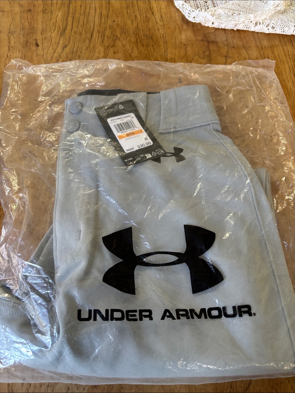 Under Armour Light Gray Joggers with Black Logo